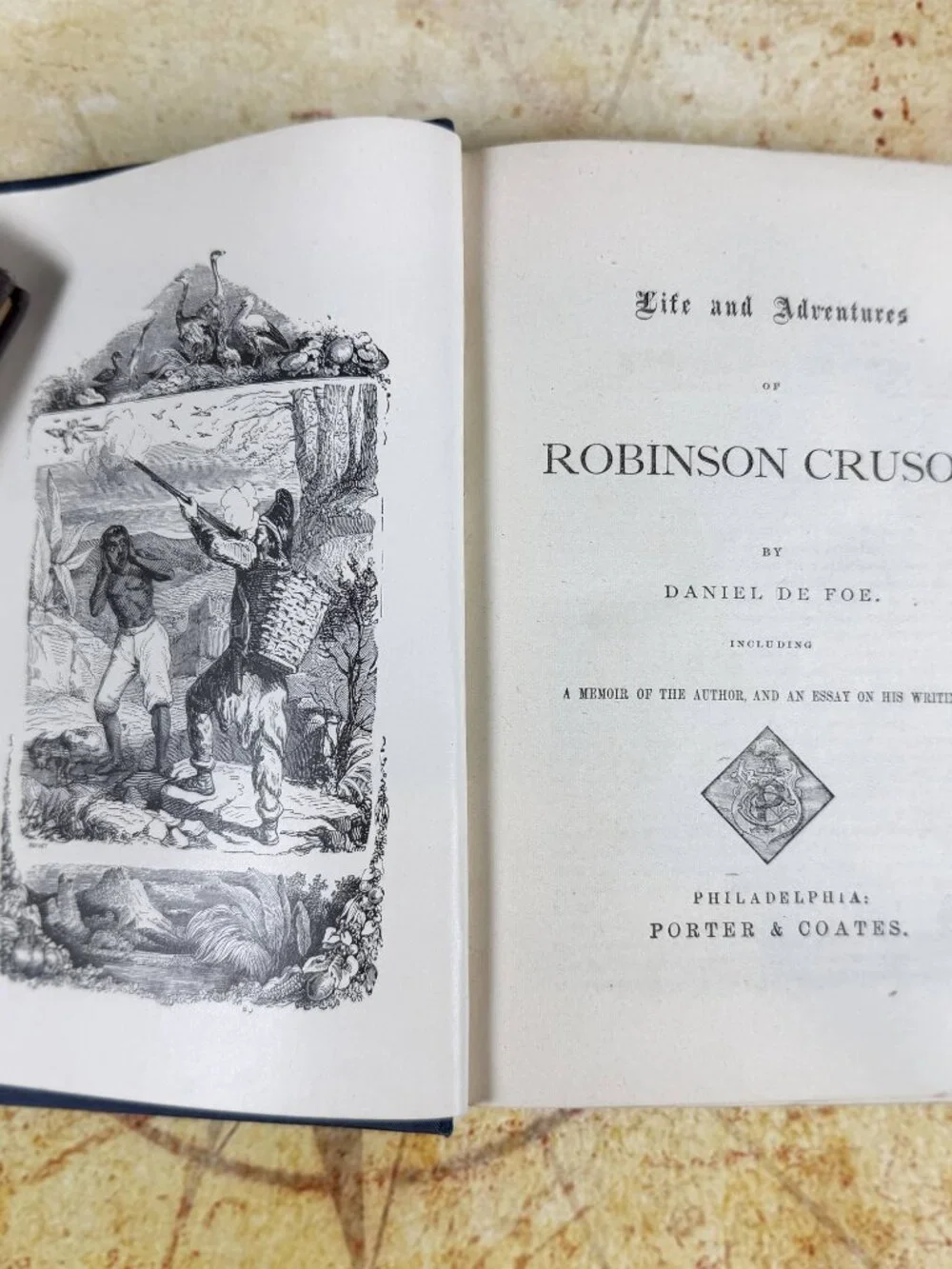Antique Robinson Crusoe Alta Edition Hardcover Book | Victorian c. 1881-1895